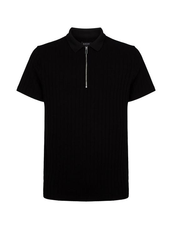 Burton Black Wide Rib Polo Shirt 4