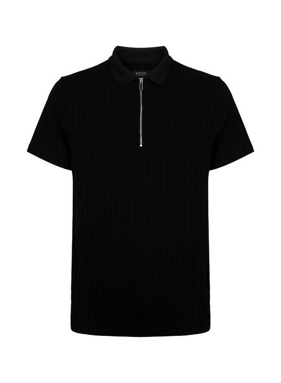 Burton Black Wide Rib Polo Shirt 6