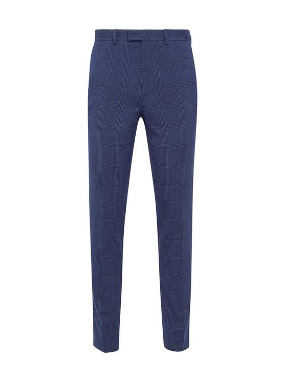 Burton Skinny Fit Navy Highlight Check Suit Trousers 6