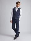 Burton Tailored Fit Navy Tonal Check Suit Waistcoat thumbnail 3