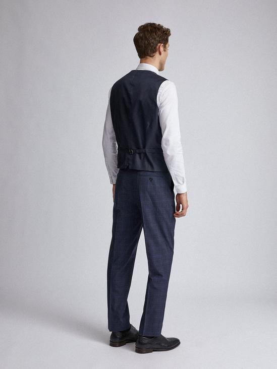 Burton Tailored Fit Navy Tonal Check Suit Waistcoat 4