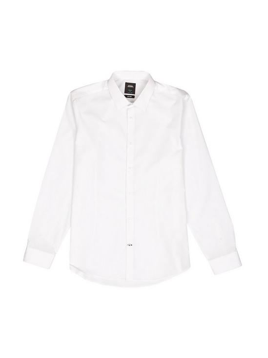 Burton White Slim Fit Easy Iron Shirt 2