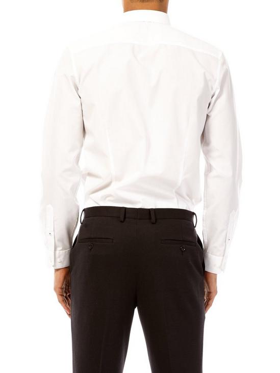 Burton White Slim Fit Easy Iron Shirt 3