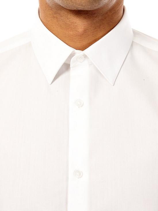 Burton White Slim Fit Easy Iron Shirt 4