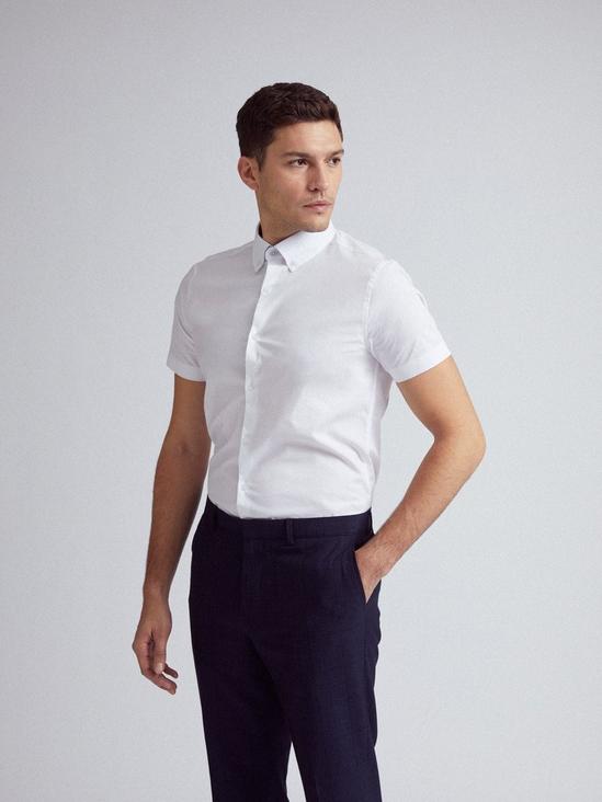 Burton White Stretch Short Sleeve Skinny Fit Shirt 1