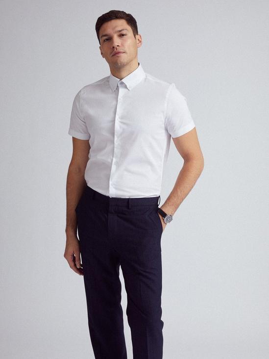Burton White Stretch Short Sleeve Skinny Fit Shirt 6