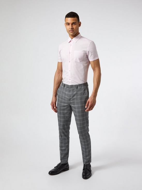 Burton Pink Slim Fit Short Sleeve Easy Iron Shirt 3
