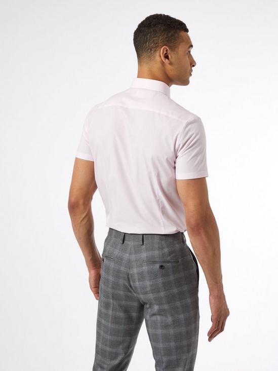 Burton Pink Slim Fit Short Sleeve Easy Iron Shirt 4