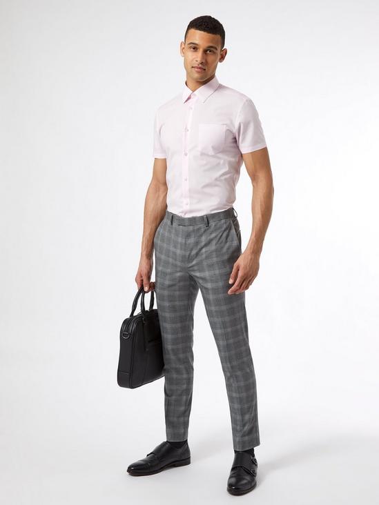 Burton Pink Slim Fit Short Sleeve Easy Iron Shirt 6