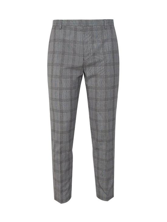 Burton Mid Grey Skinny Fit Check Trousers 2