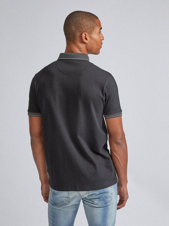 Burton Black Jacquard Collar Polo Shirt 4