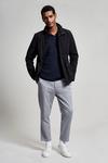 Burton Navy Jacquard Collar Polo Shirt thumbnail 2