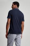 Burton Navy Jacquard Collar Polo Shirt thumbnail 3