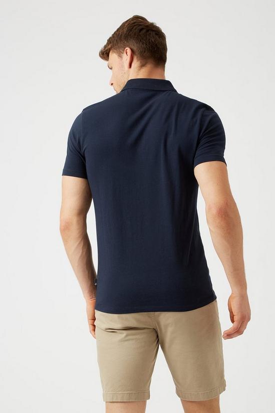Burton Navy Muscle Fit Polo Shirt 3