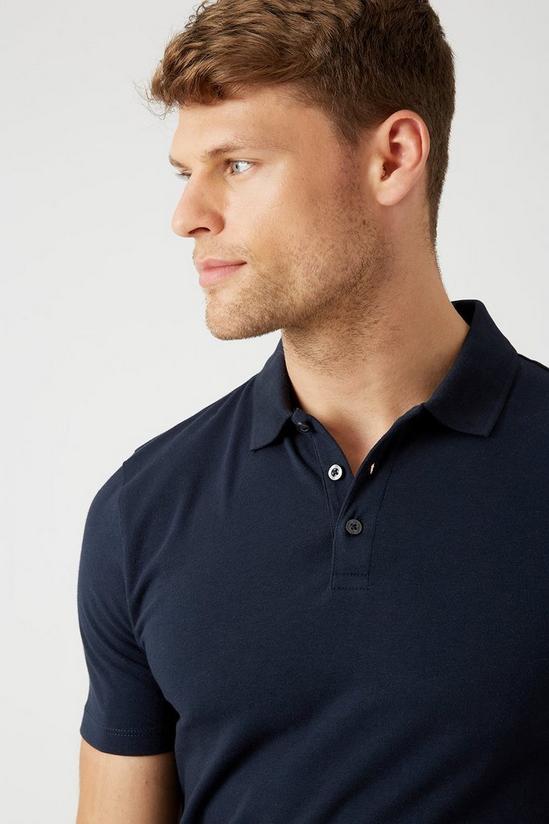 Burton Navy Muscle Fit Polo Shirt 4