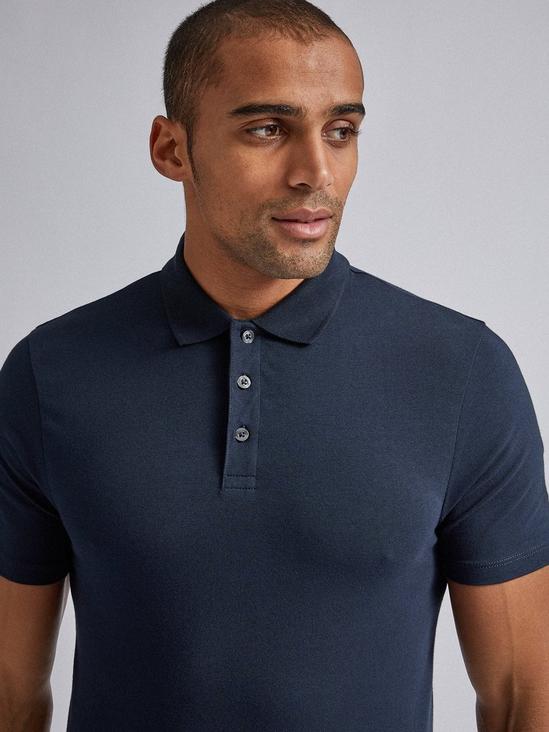Burton Navy Muscle Fit Polo Shirt 5