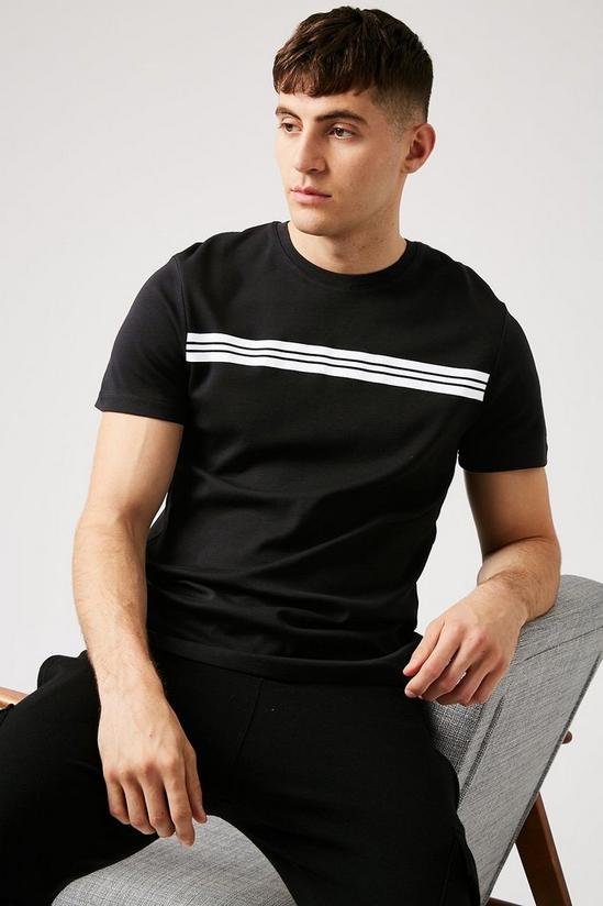 Burton Black Printed Stripe T-shirt 1