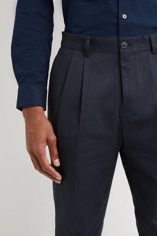 Burton Slim Fit Navy Pleat Front Smart Trousers 4