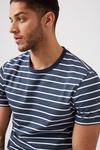 Burton Navy And White Horizontal Striped T Shirt thumbnail 4