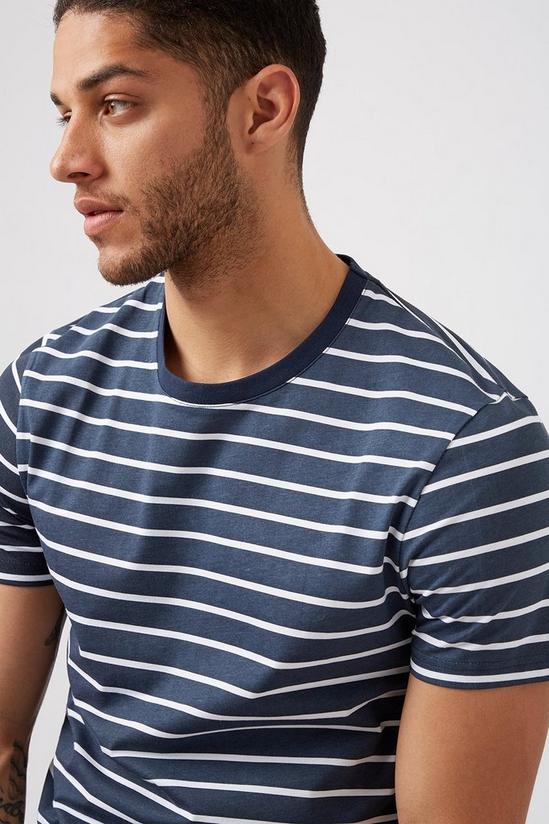 Burton Navy And White Horizontal Striped T Shirt 4
