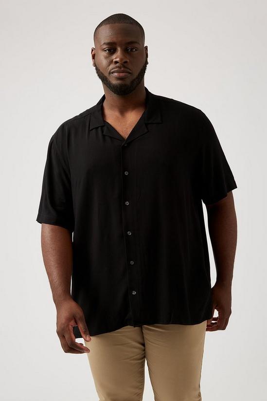 Burton Plus Boxy Fit Black Viscose Shirt 1