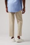 Burton Tapered Fit Stone Brown Stripe Trousers thumbnail 3