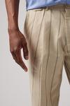 Burton Tapered Fit Stone Brown Stripe Trousers thumbnail 4