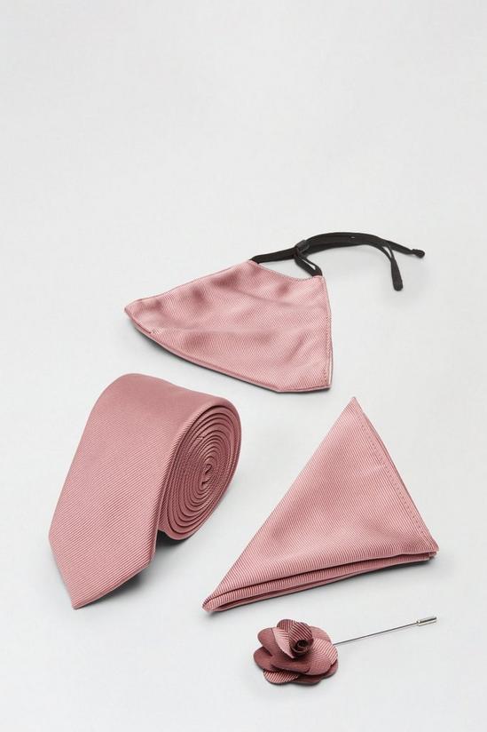 Burton Dusty Pink Tie Set With Mask 1