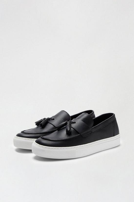 Burton Black Slip On Shoes With Tassle Detail 2