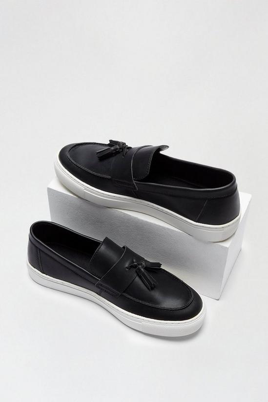 Burton Black Slip On Shoes With Tassle Detail 3