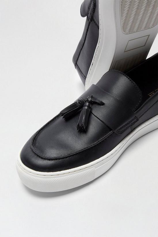 Burton Black Slip On Shoes With Tassle Detail 4