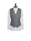 Burton Grey Linen Check Waistcoat thumbnail 4