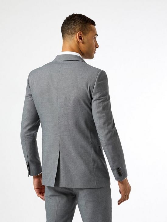 Burton Grey Micro Texture Skinny Fit Suit Jacket 3