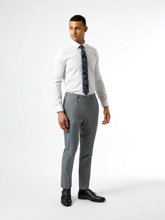 Burton Grey Micro Texture Skinny Fit Suit Trousers 2