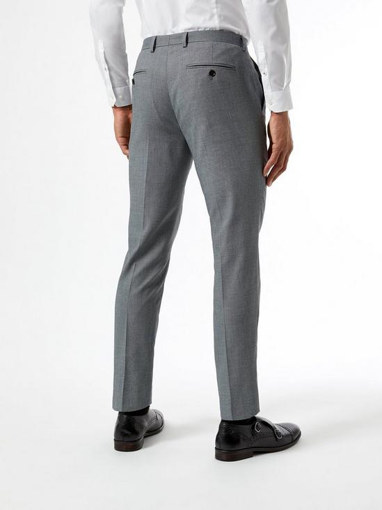 Burton Grey Micro Texture Skinny Fit Suit Trousers 3