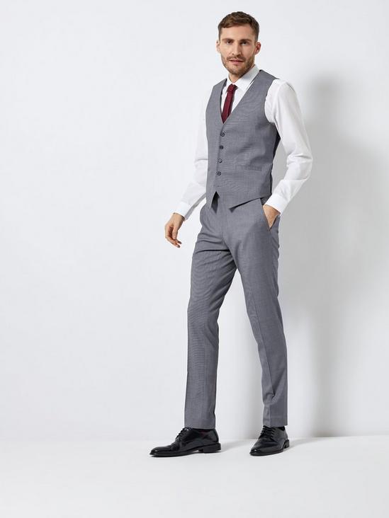 Burton Grey Texture Skinny Fit Suit Waistcoat 2