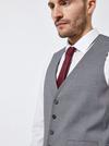 Burton Grey Texture Skinny Fit Suit Waistcoat thumbnail 3