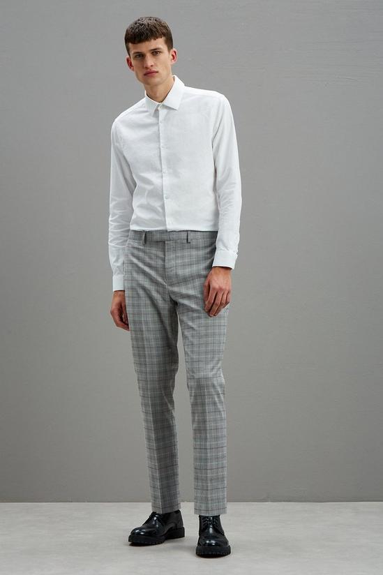 Burton Grey Skinny Check Suit Trousers 1