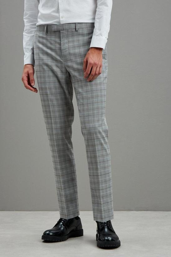 Burton Grey Skinny Check Suit Trousers 2