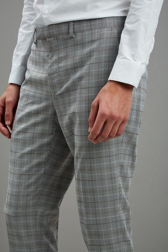 Burton Grey Skinny Check Suit Trousers 5