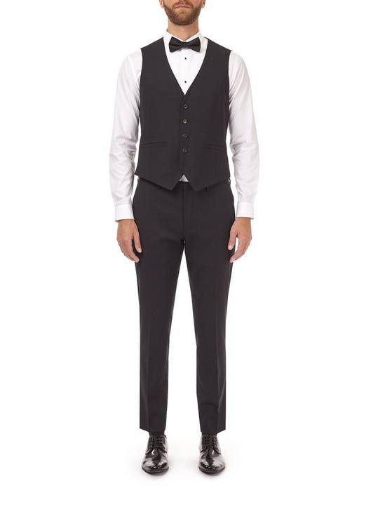 Burton Black Stretch Skinny Fit Tuxedo Waistcoat 1
