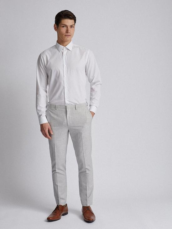 Burton Light Grey Puppytooth Skinny Fit Suit Trousers 2