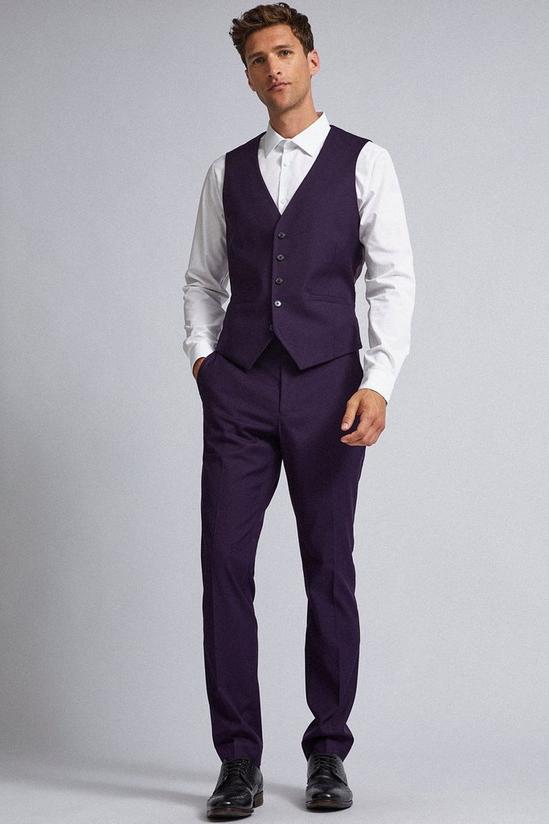 Burton Purple Plain Waistcoat 2