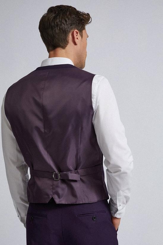 Burton Purple Plain Waistcoat 3