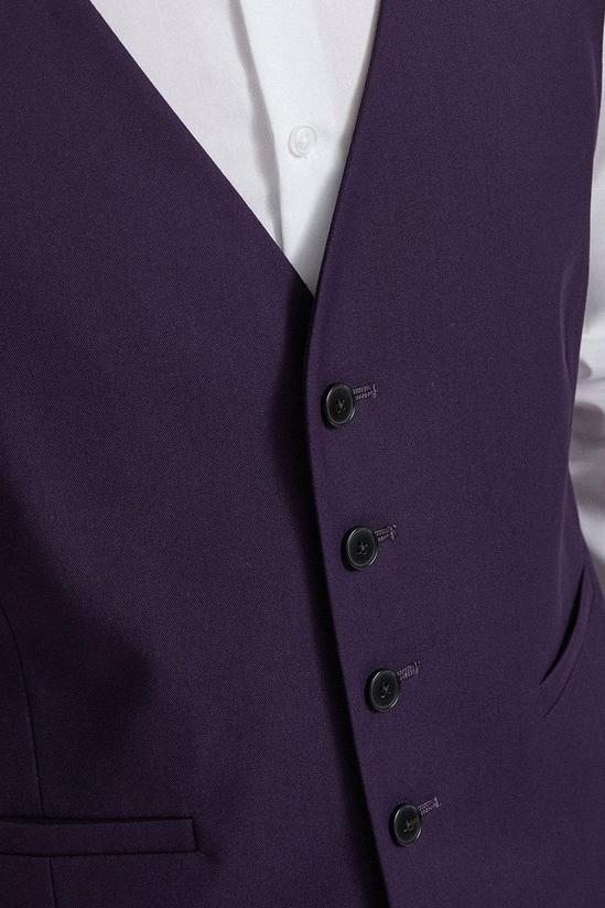 Burton Purple Plain Waistcoat 4