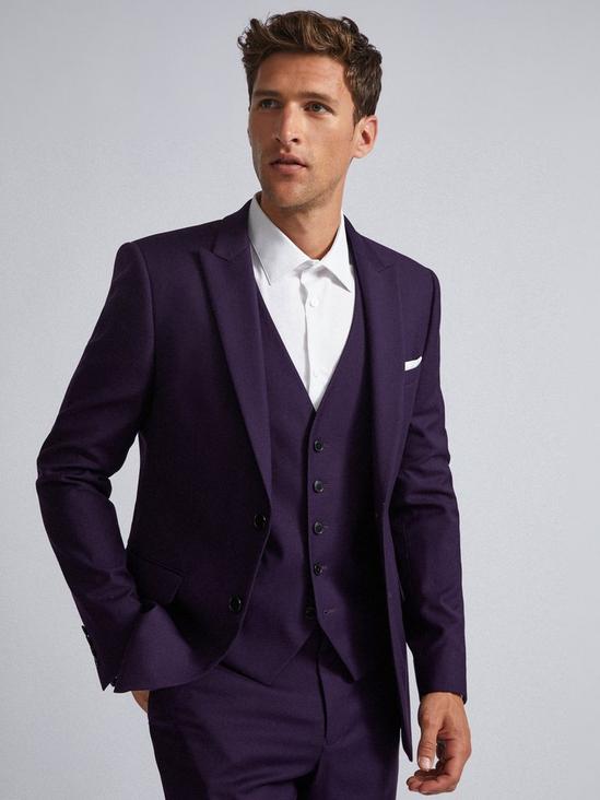 Burton Purple Plain Waistcoat 5