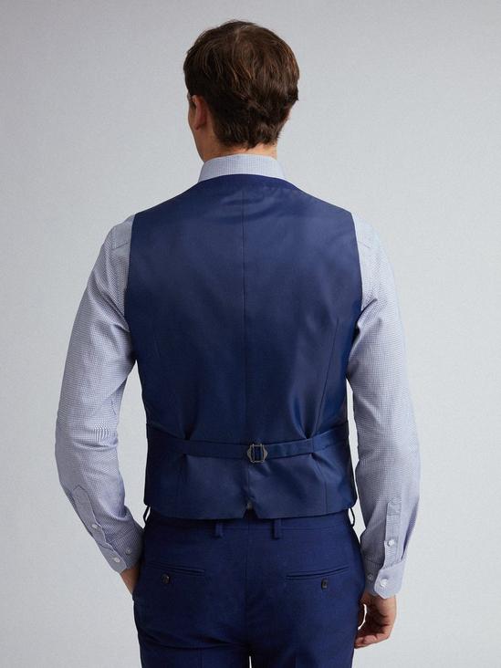 Burton Blue Self Check Skinny Fit Suit Waistcoat 2