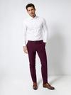 Burton Burgundy Stretch Skinny Fit Suit Trousers thumbnail 1