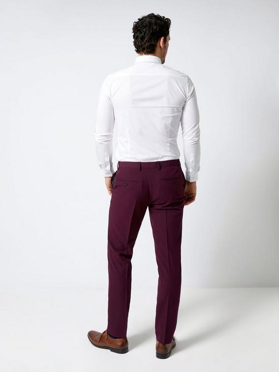 Burton Burgundy Stretch Skinny Fit Suit Trousers 2