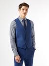 Burton Blue Texture Slub Skinny Fit Suit Waistcoat thumbnail 1